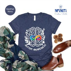 autism awareness infinity shirt, floral autism shirt, autism infinity symbol t-shirt, autism month shirt, autism brain s