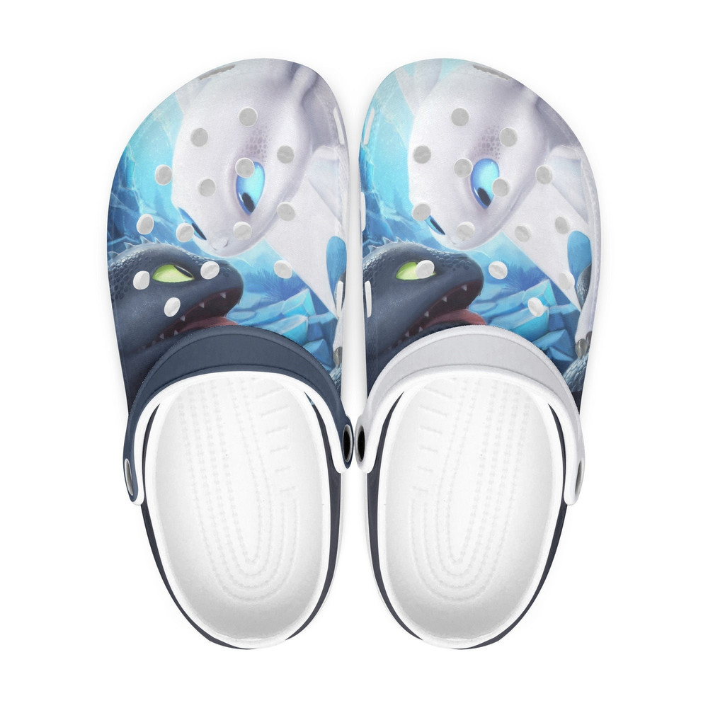 Toothless clogs, How to train your dragon looks like crocs shoes, slippers, flip flops Birthday gift Custom clogs for men, women and kids-1.jpg