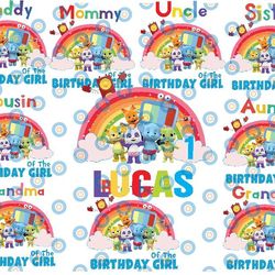 personalized word party birthday girl png, family birthday png, mommy, daddy, custom name birthday girl png printable