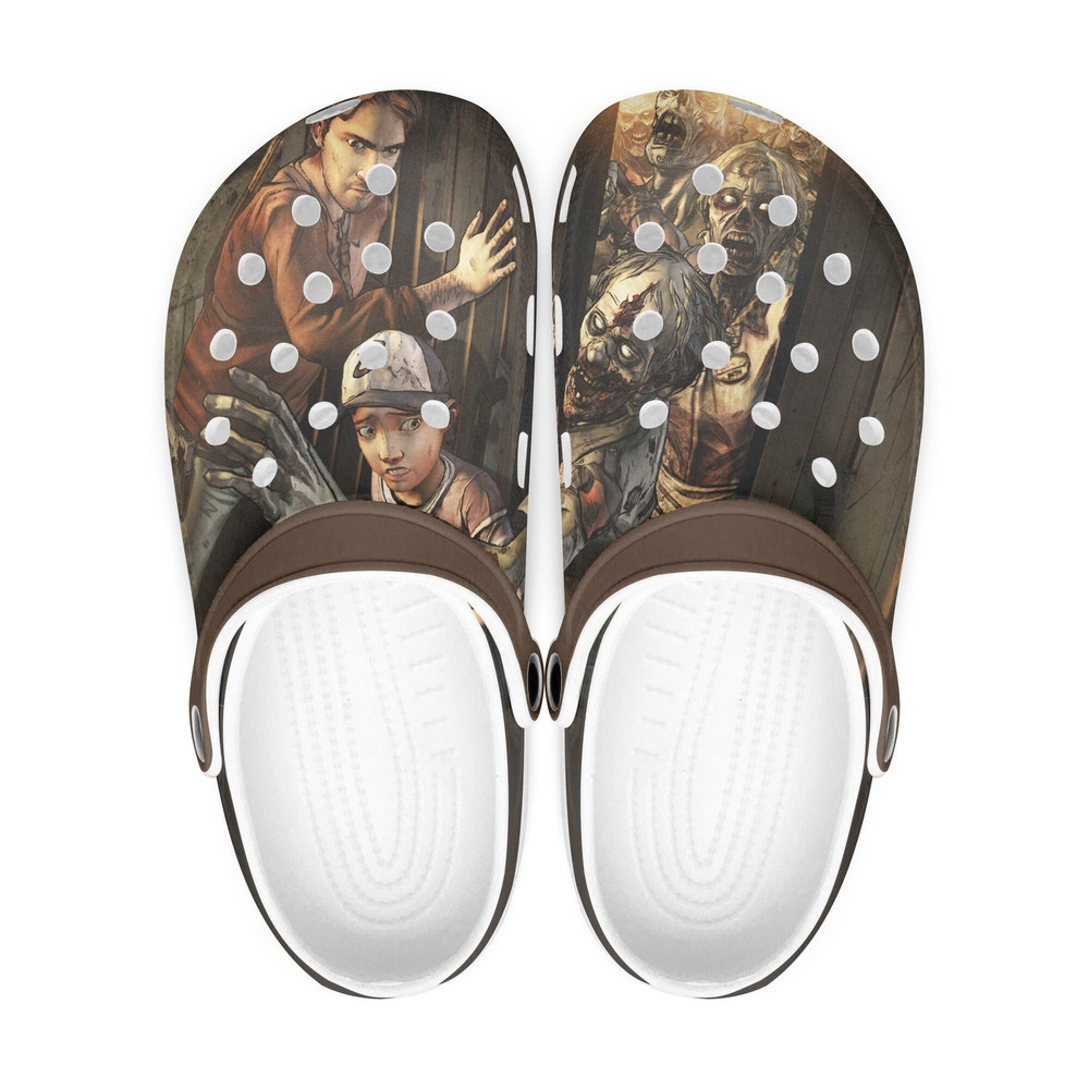 Walking Dead clogs, looks like crocs shoes, slippers, flip flops Birthday gift Custom clogs for men, women and kids-1.jpg