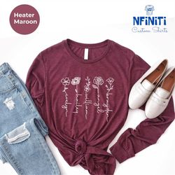 custom mothers day birthflower long sleeve, custom wildflower mother long sleeve, custom mothers day long sleeve, cottag