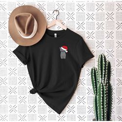 santa cat t-shirt, christmas t-shirt, unisex christmas t-shirt