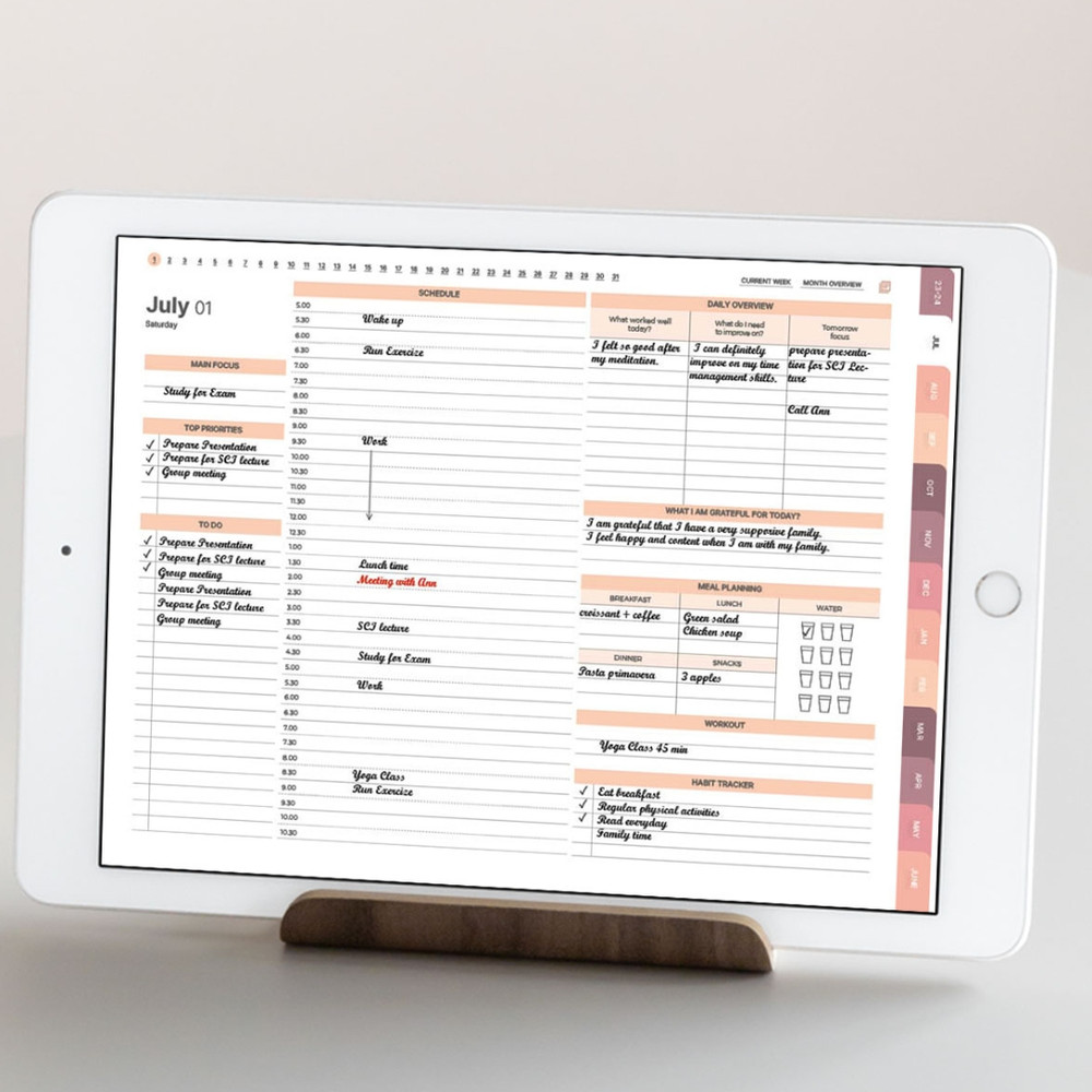 Mid Year Digital Planner for Goodnotes, July 2023 - June 2024, Daily, Weekly, and Monthly Planner, Minimalist Academic  (4).jpg