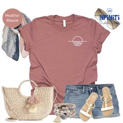 half sun pocket print shirt, sunset pocket shirt, nature shirt, summer pocket shirt, beach holiday shirt, vacation shirt