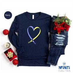 three arrows down syndrome long sleeve, down syndrome support long sleeve, down syndrome arrow long sleeve, down syndrom