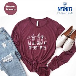 we all grow at different rates, kindergarten long sleeve shirt, elementary long sleeve, funny teacher long sleeve, teach