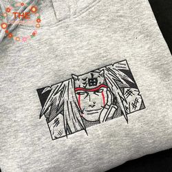 Jiraiya Embroidered Sweatshirt, Naruto Anime Embroidered Sweatshirt, Anime Embroidered Crewneck, Anime Embroidered Gifts