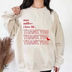 mc miller i love life thank sweatshirt, unisex tee, trendy hoodie front and back, gifts for friends