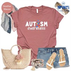 autism month ribbon shirt, autism ribbon shirt, autism ribbon awareness shirt, autism support tee, autism puzzle shirt,