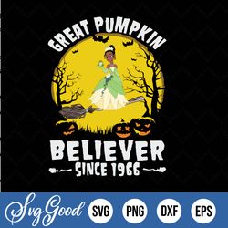 princess and the frog great pumpkin believer since 1966, halloween svg, happy halloween, halloween gift, halloween svg