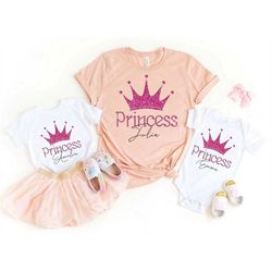 princesses shirt, custom princess shirt, family princesses shirt, mama and me shirt, daughter shirt, baby shirt