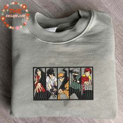 naruto character embroidered sweatshirt, anime embroidered sweatshirt, custom anime embroidered crewneck, anime embroide