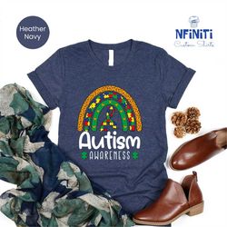 autism rainbow leopard shirt, autism awareness rainbow shirt, autism ribbon shirt, autism support rainbow tee, neurodive