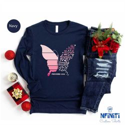 christian bible long sleeve, butterfly bible gift long sleeve, christian gift, religious women gift long sleeve,bible pa