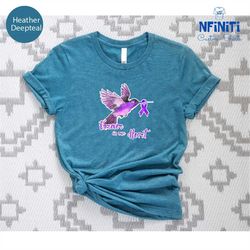 alzheimers awareness hummingbird shirt, alzheimer support hummingbird tee, alzheimers shirts, purple ribbon tee, alzheim