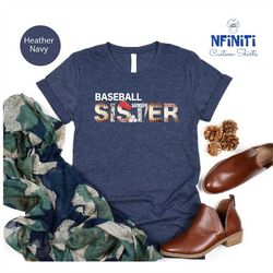 baseball fan sister shirt, cute baseball fan shirt, custom baseball fan shirt, baseball sister tee, baseball lover tee,