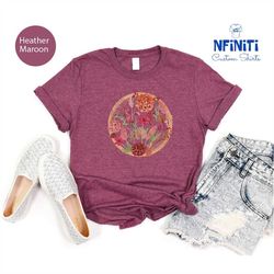 flower shirt, wildflower t-shirt, floral mom shirt, plant lover tee, botanical shirt, mother's day gift, boho floral wom
