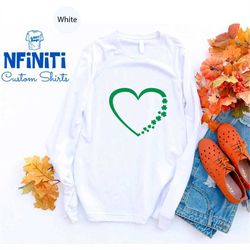 lucky clover leaf long sleeve shirt, st patricks day long sleeve shirt, shamrock long sleeve shirt, heart st patricks da