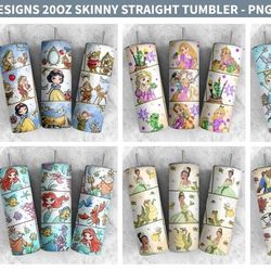 Bundle Princess Tumbler, Cartoon Tumbler Wrap, 20oz Tumbler Wrap, Princess Tumbler Wrap, Full Tumbler Wrap,Png Instant D