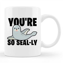 cute seal mug, cute seal gift, seal lover mug, funny seal mug, sea lion mug, animal lover mug, baby seal, seal lover gif