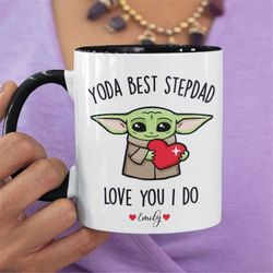 stepdad gifts, stepdad christmas gift, fathers day,  personalized yoda best stepdad mug, stepdad gift from daughter, wor