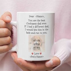personalized cockapoo dad gift, cockapoo dad mug, cockapoo lover gift for men, gifts for cockapoo owner, cockapoo dog gi