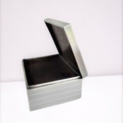 STERLING SILVER BOX Gorham for desk top or tabacco Cigars Cigarettes Art deco style Original 1940s High cm 4.5 Wide cm 1