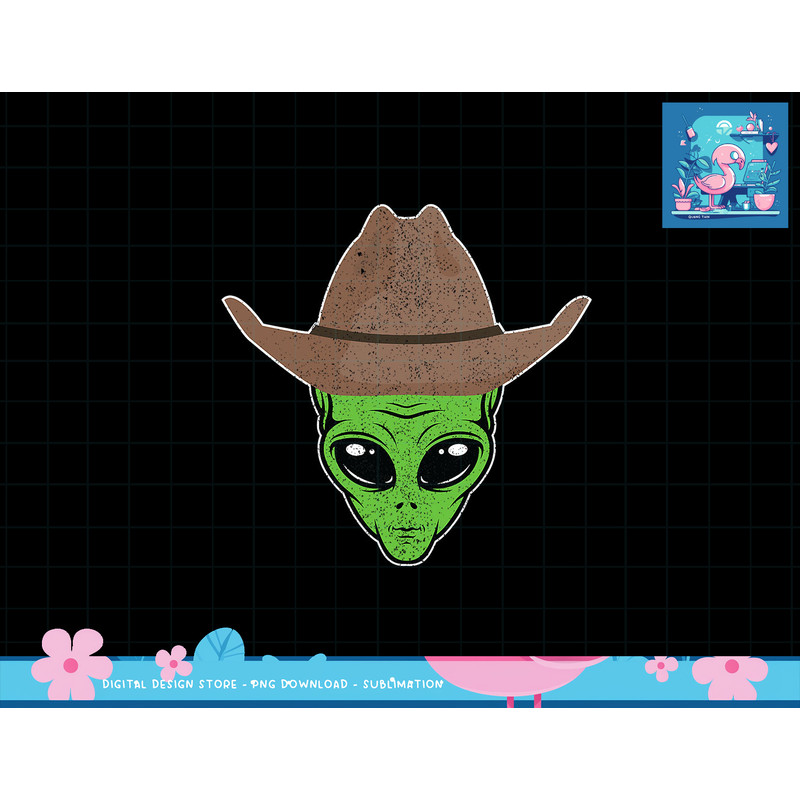 Alien Cowboy Hat Funny Halloween Gift for Outer Space Lover png, sublimation copy.jpg