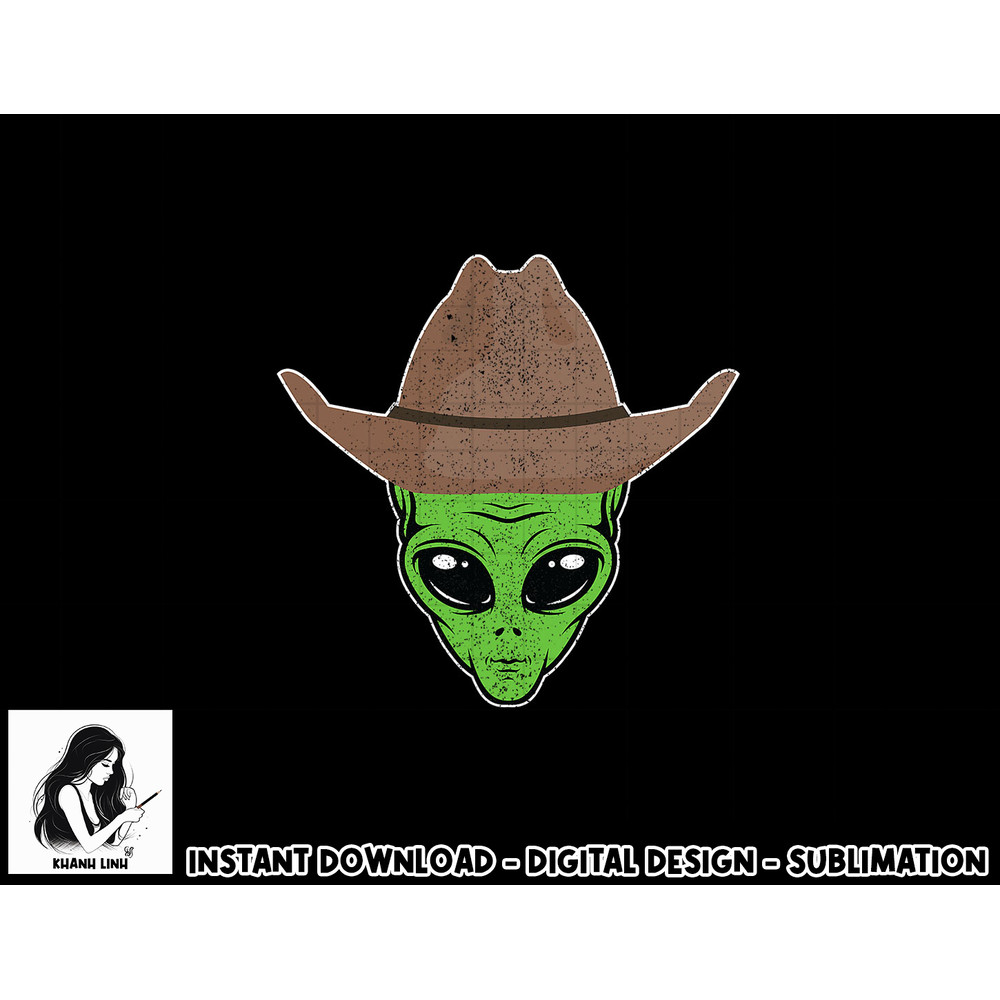 Alien Cowboy Hat Funny Halloween Gift for Outer Space Lover png, sublimation copy.jpg