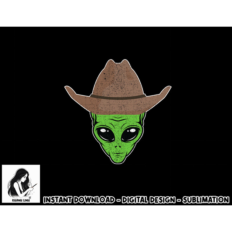 Alien Cowboy Hat Funny Halloween Gift for Outer Space Lover png, sublimation copy.jpg