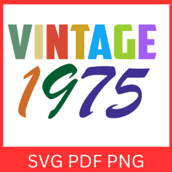 vintage 1975 retro svg|vintage 1975 svg design |vintage 1975 sublimation designs|printable art |digital download
