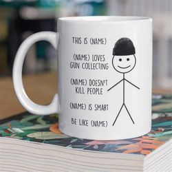 personalized gun collector gift, gun collector gift for men and women, gun collecting gifts for dad, love gun collecting