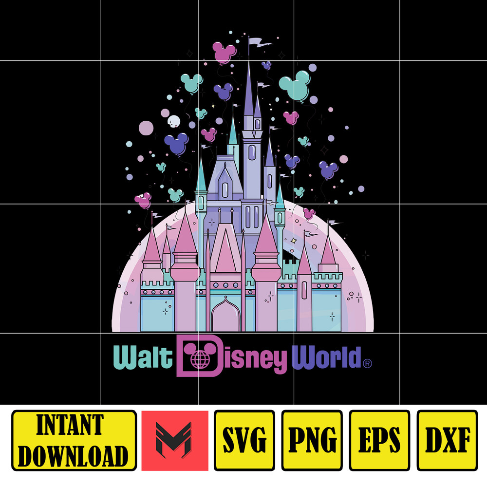 Watercolor DisNey Castle Svg, Castle Magic World Vacation Svg, Castle MicKey, Magic Kingdom Svg, DisNey World Svg, Instant Download (1).jpg
