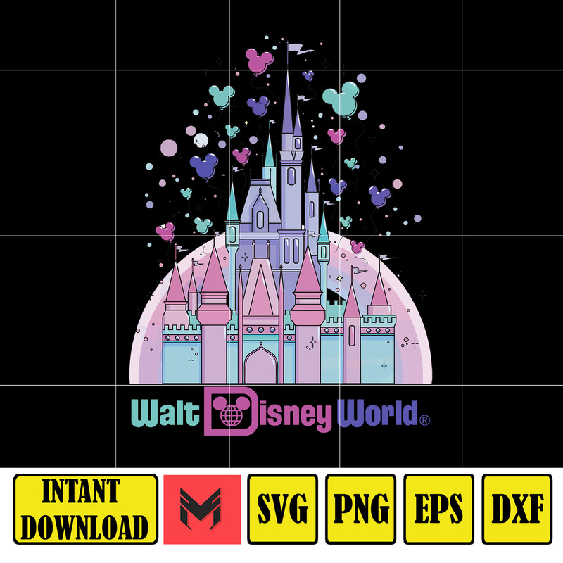 Watercolor DisNey Castle Svg, Castle Magic World Vacation Svg, Castle MicKey, Magic Kingdom Svg, DisNey World Svg, Instant Download (1).jpg