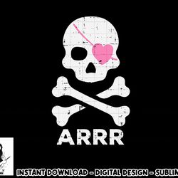 arrr pirate heart eyepatch halloween women toddler girl kids png, sublimation copy