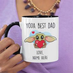 cute gift mug for dad, fathers day gifts for dad from daughter, yoda best dad, gift from son, yoda mug for dad, dad gift