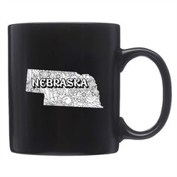 cute nebraska mug, cute nebraska gift, state of nebraska, nebraska gifts, nebraska state mug, nebraska coffee, ne mug, n
