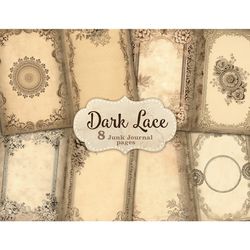 Dark Lace Junk Journal Kit | Framed Collage Sheets
