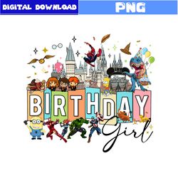 Birthday Girl Png, Superhero Png, Hogwarts Png, Minnios Png, Disney World Png, Magic Kingdom Png, Disney Png