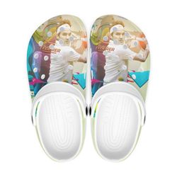 roger federer crocs, tennis crocs, tennis clog shoes unisex, sport crocs, sport sandals, sport clog shoes