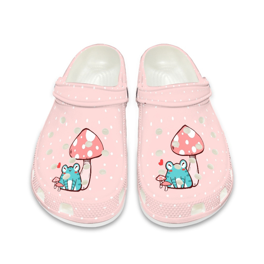 Frog Dog Paw Crocs , Pink Frog Mushroom Adult Clog , Cute Family Slippers , EU Size 29-48.jpg