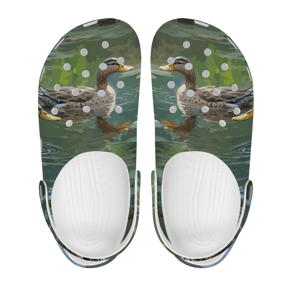 Ducks Print Crocs-Style Clogs  Colorful Fine Art Slip-On Shoes for Men, Women  Holey Fun Upper Slippers.jpg