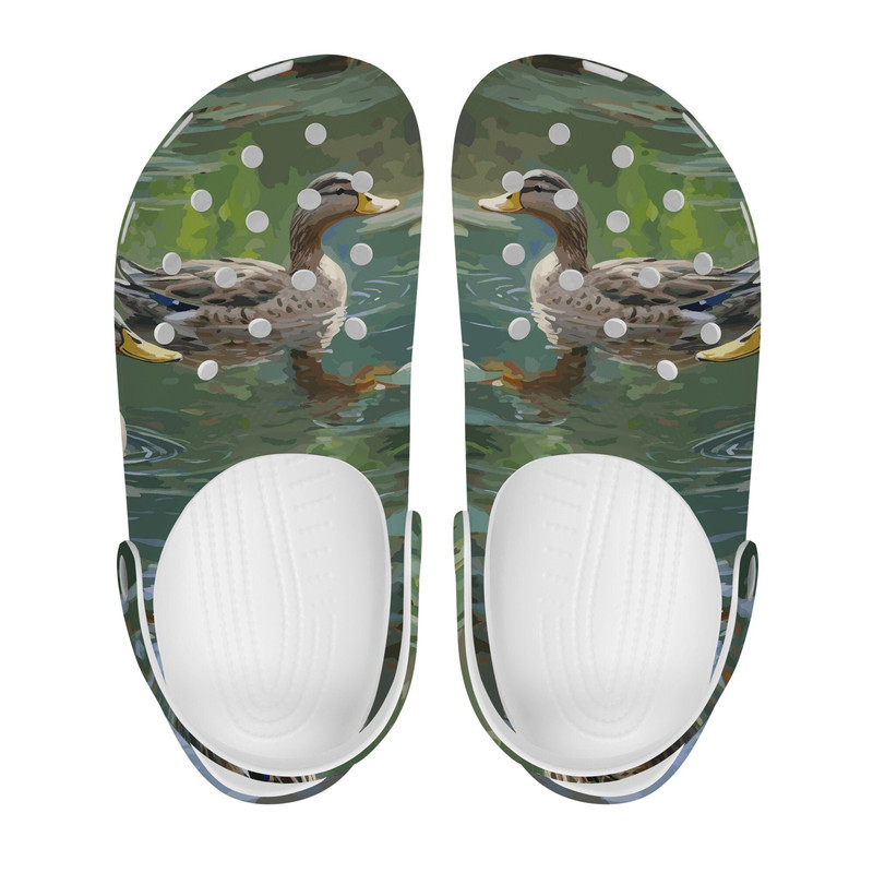 Ducks Print Crocs-Style Clogs  Colorful Fine Art Slip-On Shoes for Men, Women  Holey Fun Upper Slippers.jpg