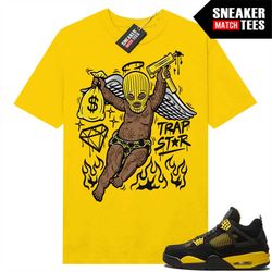 thunder 4s shirts to match sneaker match tees yellow 'trapstar angel'
