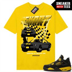 thunder 4s shirts to match sneaker match tees yellow 'skrrrt'