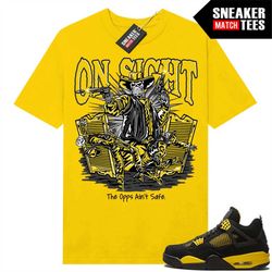 thunder 4s shirts to match sneaker match tees yellow 'on sight'