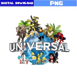 universal studios png, disneyland png, minion png, superhero png, dinosaur png, the simpson png, png digital file