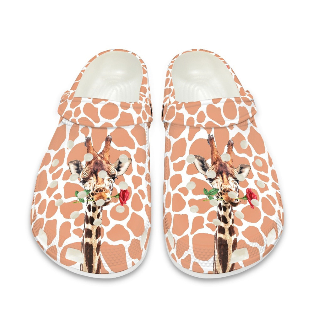 Orange Giraffe Crocs Shoes , Rose Animal Slippers , Personalized Name Shoes , Gift For Giraffe Lover , EU Size 36-48.jpg