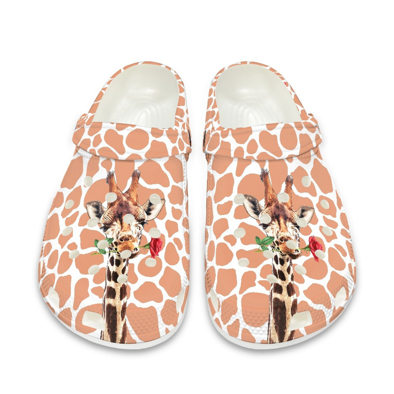Orange Giraffe Crocs Shoes , Rose Animal Slippers , Personalized Name Shoes , Gift For Giraffe Lover , EU Size 36-48.jpg