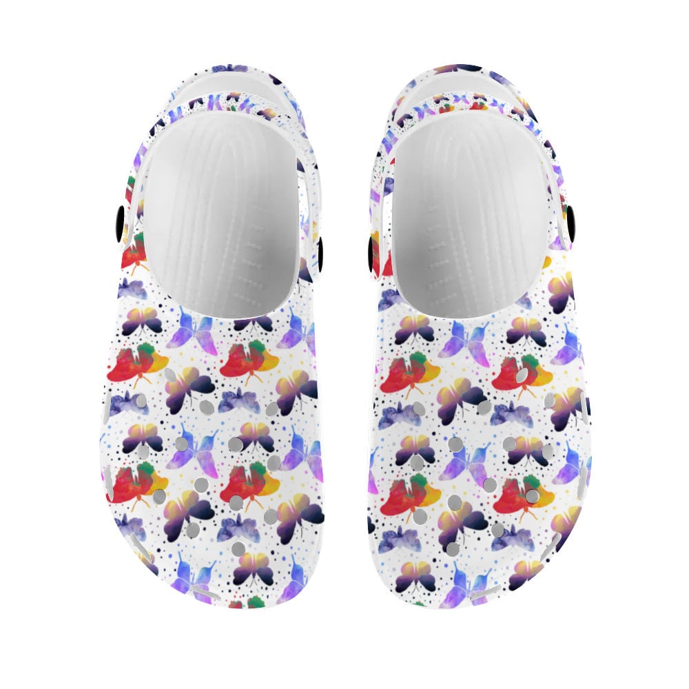 Clogs, Womens Crocs, Butterflies, Rainbow Butterfly's, Girls Crocs, Women Clogs, Colorul Clogs.jpg